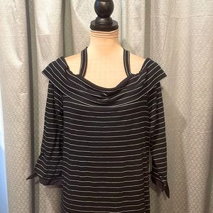 NWOT LOFT dress. Adorable off sleeve, comfy soft jersey stripes *free shipping*